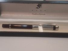 Franklin-Christoph Fountain Pen Espresso Brown Chrome Fluted Cap Medium M Nib... picture
