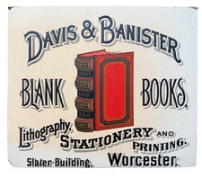 Rare Antique 1918 Davis & Banister Wall Sign Worcester, MA Slater Building picture