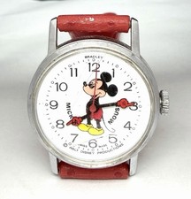 Vintage Bradley Mickey Mouse Swiss Made Mechanical Manual Wind Watch NOT RUNNING picture