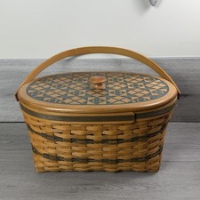 Vintage 1995 Longaberger Traditions Family Basket W Lid Liner Tie-On USA picture