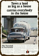 1966 INTERNATIONAL TRAVELALL & Airstream Trailer DECORATIVE REPLICA METAL SIGN picture