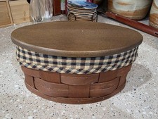 Longaberger Small Metropolitan Basket Rich Brown w/Lid, Protector, Liner picture