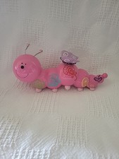 Anthromorphic Pink Caterpillar Wth Butterfly Figurine Adorable picture
