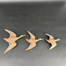 Vintage Flying Mallard Duck Wall Hangings Set of 3 Rustic Cabin Lodge Decor picture