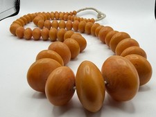 HUGE RARE ANTIQUE FAUX AMBER RESIN BEADS 540 Grams, WEST AFRICAN TRADE BEADS picture