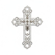 Comfy Hour Faith and Hope Collection Classic Silver Hollow Out Wall Cross picture