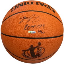 LeBron James Autographed NBA Rookie of the Year Embossed Spalding Basketball w/ picture