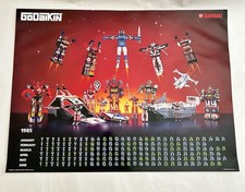 Vintage 1985 Bandai America GoDaiKin Super Robots Calendar Promo Poster 17x23 NM picture