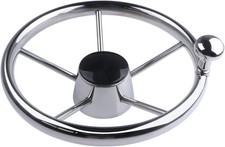 11 Inch Boat Steering Wheel Stainless Steel Marine Destroyer 5 Spoke Knob Yacht picture