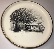 7” Round Collector Dish Gold Trim Smith’s Furriers Dry Cleaners Oaklawn Illinois picture