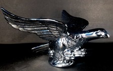 Vintage Eagle With Arrows In It's Claws Hood Ornament  NICE picture