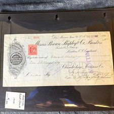 1908 Chamberlain Medicine Co Patent Medicine Check Edward VII Revenue Stamp picture