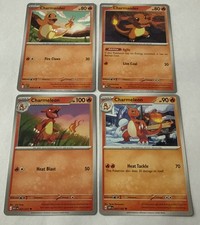 Charmander & Charmeleon Pokémon Card Lot (4) - OBF, PGO, ASC Sets - NM  69  picture