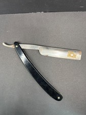 Vintage C.C. Craig Crystal Vanadium Straight Razor Sheffield Steel Black Scales picture