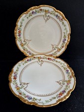 Set of 2 Antique Vignaud Limoges France Dessert Salad Plates PAT 1909 7-1/2