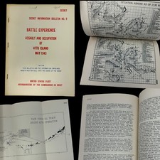 RARE WWII 1943 SECRET 1943 Assault on Attu Island Aleutian Intelligence Report picture