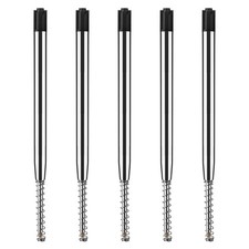 TIESOME 5pcs Replaceable Ballpoint Pen Refills with Spring Metal Ball Point Refi picture