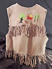 Antique/Vintage Circa 1930s Western Native Child's Handpainted Fringed Vest picture