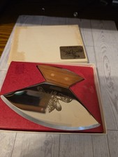 Vintage Alaska ULU Knife With Box & Stand picture
