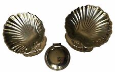 Vintage Silver Plate Decorative Accents Lot Clamshell Pair + Hinged Keepsake Box picture