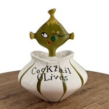 Vintage Holt Howard Cocktail Olives Condiment Jar Pixieware picture