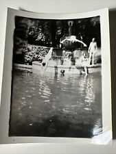 vintage 1940s SKINNY DIPPING ? DIVERS into Concrete FOUNTAIN Pool Snapshot Photo picture