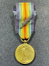 WW1 WWI Imperial English British NAMED Victory Medal MINIATURE Mini Small Size picture