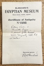 Blanchard’s Egyptian Museum SIGNED Ralph Huntington Blanchard Certificate Note picture