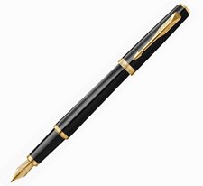 Parker Meridian Fountain Pen Black Gold Trim F 2232091 Japan picture