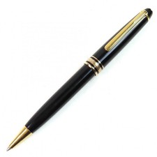 Good MONTBLANC Meisterstuck White Star Black Gold Twist Ballpoint Pen Germany picture