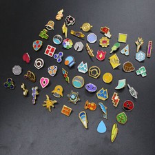 Pocket Monster Poke: Kanto Gym Anime Badges Set of 58 Metal Pins Brooch Gift picture