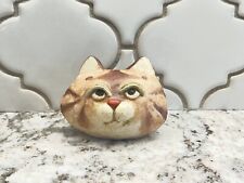 Rare MCM studio art Dane Burr pottery Cat Figurine With Bell SIGNED picture