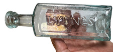 Antique CRUDE Open Pontil Applied Top Lyon’s Lyons Kathairon New York NY NYC picture