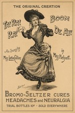 🎩 Vintage Bromo-Seltzer Ad Poster - 1890s Reprint 24x36” Rare Art Print 🗞️ picture