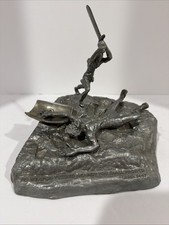 Vintage Yaacov Heller David and Goliath Pewter Sculpture- Limited Edition#56379. picture