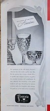1947 Fostoria American pattern glassware candlestick glasses vintage ad picture