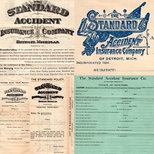 1909 La Porte City, IA Standard Accident Insurance Policy Jess Nation Detroit picture
