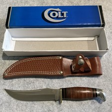 Colt CT295 Skinner Fixed Blade Knife W/ Leather Sheath New In Box picture