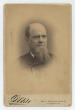 Antique c1880s ID'd Cabinet Card Man Named John Anderson Beard  Philadelphia, PA picture