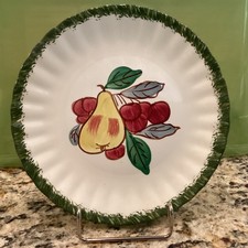 Blue Ridge Southern Potteries 8.5 in Fruit Salad Plate Pear Cherries County Fair picture