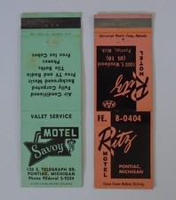2 Pontiac MI Matchbook Cover picture