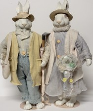Vtg 1990 Dept. 56 Easter Bunny Rabbit Couple Figurines 18