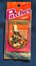 Oklahoma Bird Flower Voyager Travel Souvenir Patch - New, Vintage -  picture