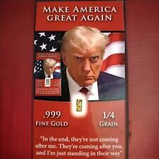 10X MAGA Donald Trump Official Mugshot GOLD Bullion Bar Cards FREE Silver Cards picture