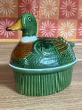 Vintage Portuguese Mallard Duck Covered Tureen Neuwirth Ceramic Serving Bowl picture