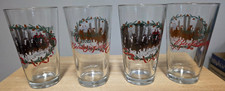 Budweiser Happy Holidays Christmas  Glasses - Set of 4.  New, Original box. picture