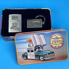 Zippo Lighter 1998 Limited Edition Zippo Car Gift Set Silver 1947 Chrysler Tin picture