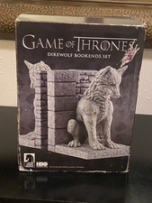Game of Thrones Direwolf Bookends Dark Horse Deluxe HBO 2012 Set NEW OPEN BOX picture