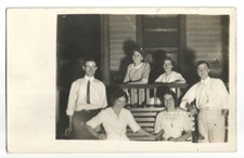 Happy Portrait Postcard Night RPPC c1910 picture