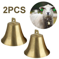 2PCS Brass Copper Bells Cow Horse Sheep Dog Animal Grazing Super Loud Farm picture
